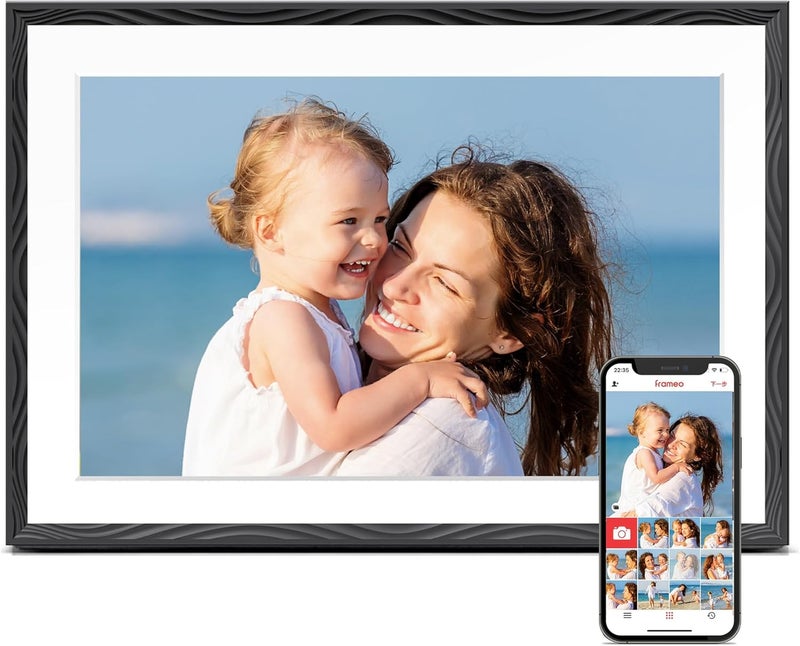 FLYRUIT Digital Picture Frame, 10.1'' Frameo Digital Frame Wifi, 1280*800 HD Touch Screen, 32GB Memory, Wall Mountable Digital Photo Frame, Auto-Rotate, Share Instantly, Wedding, Birthday Gifts for Women, Mom - Image 1